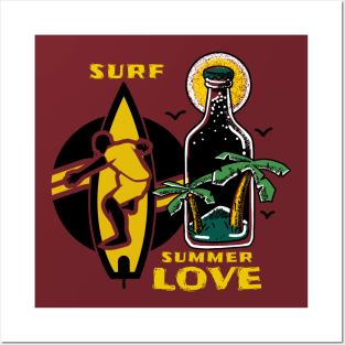 The 3 most important things in life: surf, surf & surf. Posters and Art